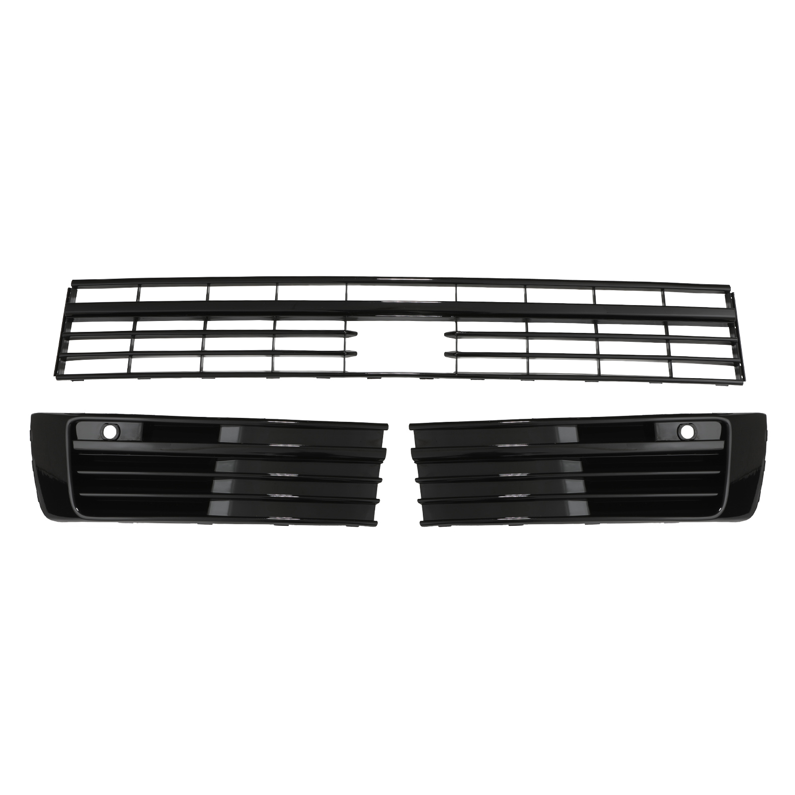 VW Transporter T6 16-19 Lower Grille Trim Set Gloss Black For Models ...